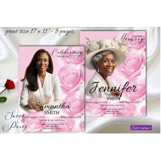 Pink Roses Funeral Program Obituary, Pink Sky Funeral Program Obituary Template,17x11,1-001f, (0-182) Pink Roses Funeral Program Obituary, Pink Sky Funeral Program Obituary Template,17x11,1-001f, (0-182)